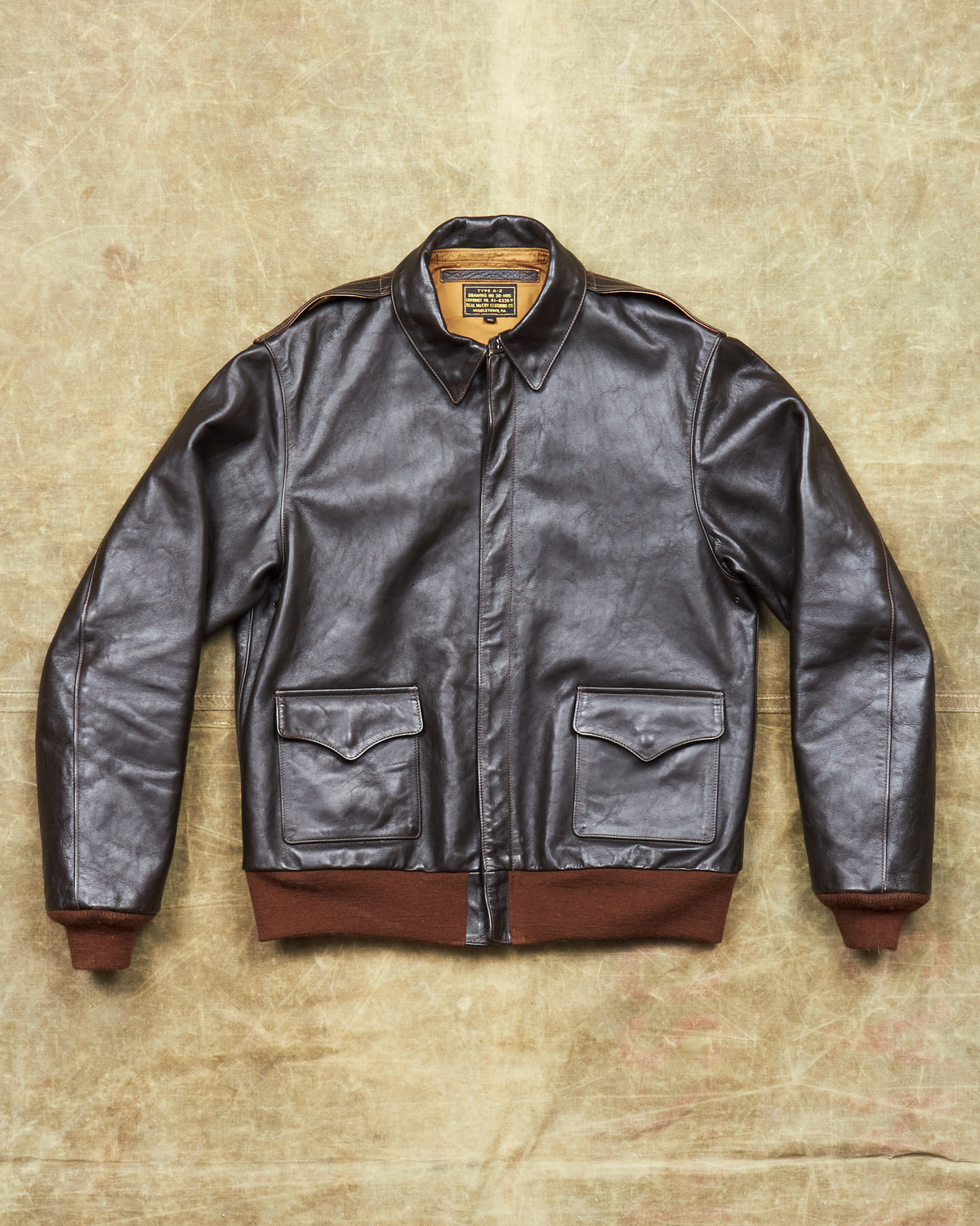 Second Hand Real McCoy's Mfg. Co. Type A-2 (Model 220) Seal Brown Size 44