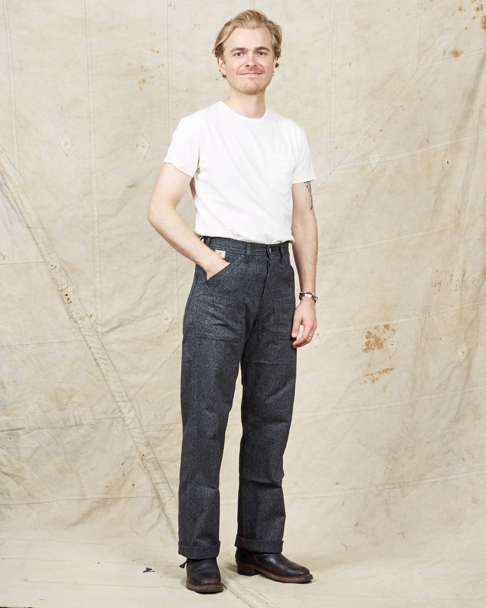 Sugar Cane & Co. Covert Black Engineer Pants SC41825 – Second Sunrise