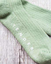 Tender Wool Rib Socks Chlorophyll Dyed