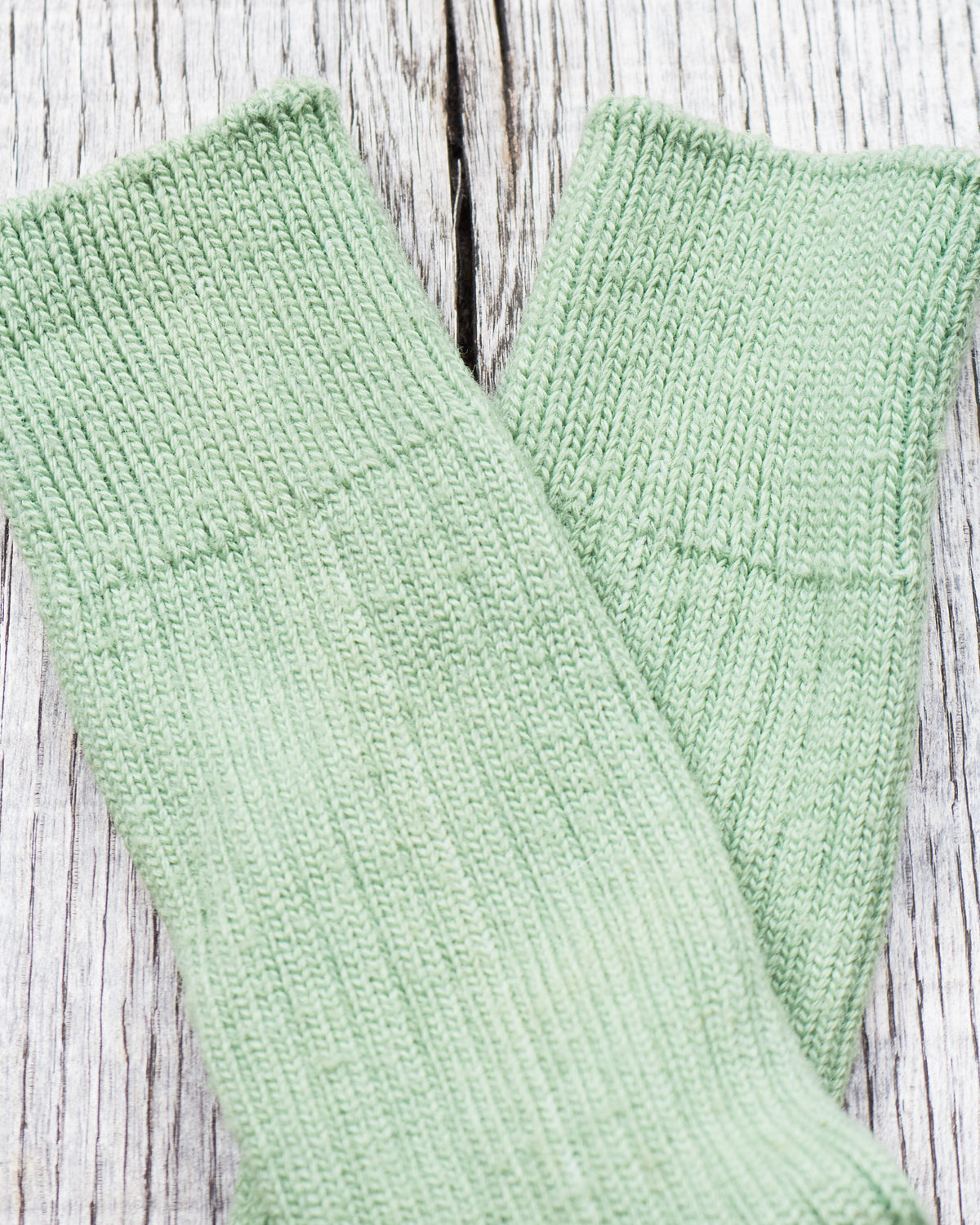 Tender Wool Rib Socks Chlorophyll Dyed