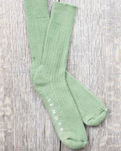 Tender Wool Rib Socks Chlorophyll Dyed