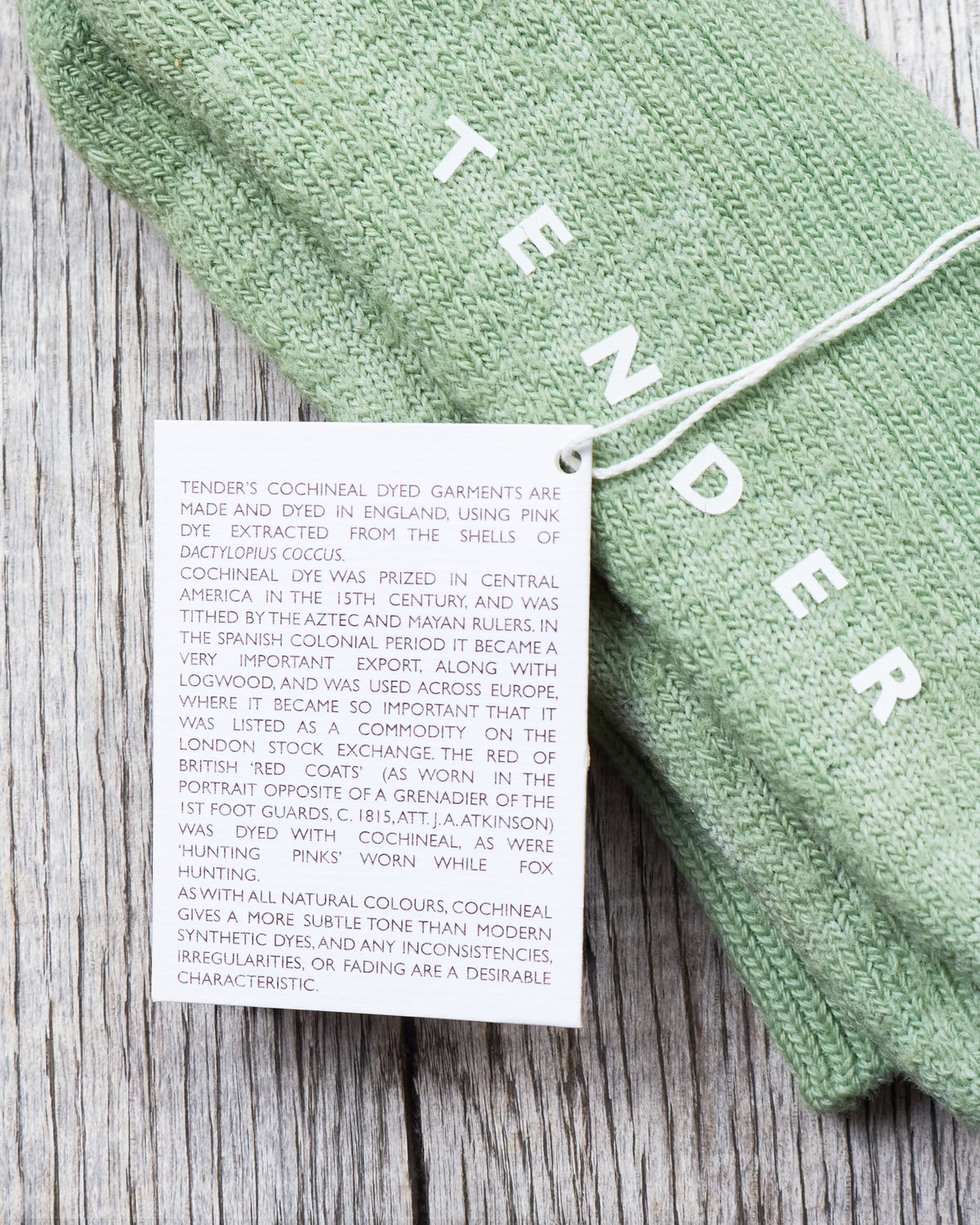Tender Wool Rib Socks Chlorophyll Dyed