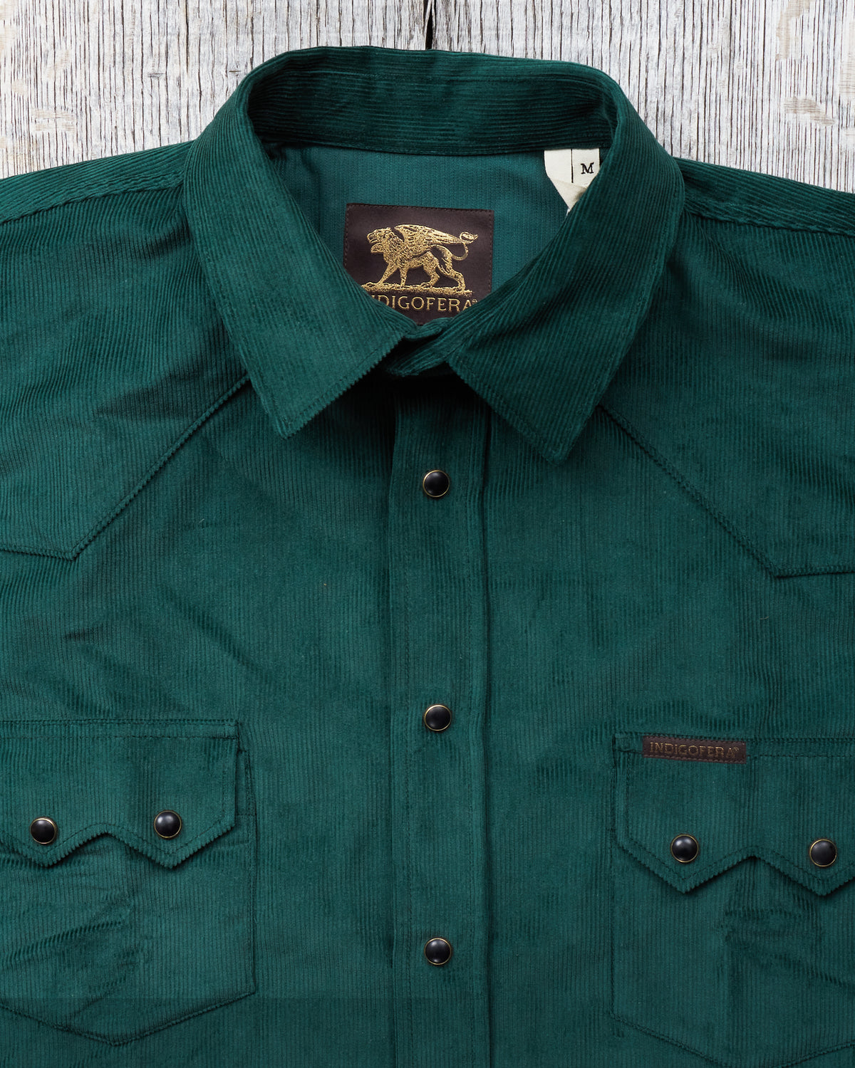 Indigofera Dollard Shirt Cotton Green Corduroy