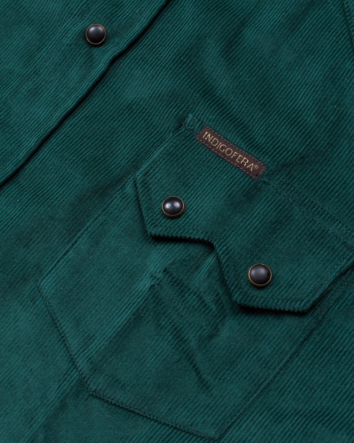 Indigofera Dollard Shirt Cotton Green Corduroy