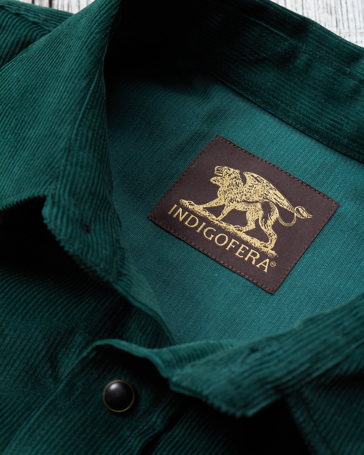 Indigofera Dollard Shirt Cotton Green Corduroy