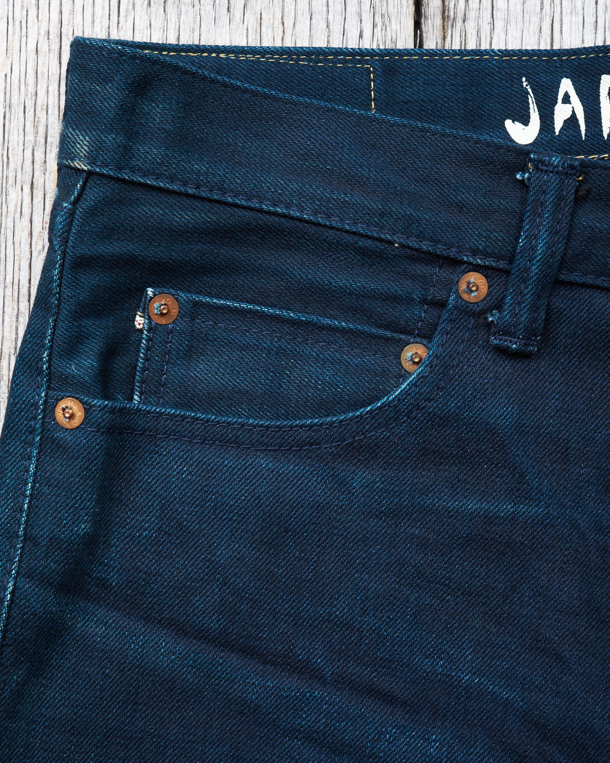 Second Hand Momotaro Deep Dark Blue Slim Straight Cotton Denim W32