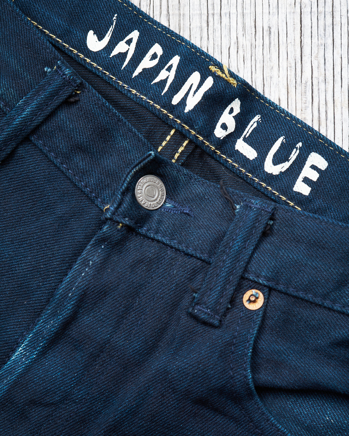 Second Hand Momotaro Deep Dark Blue Slim Straight Cotton Denim W32