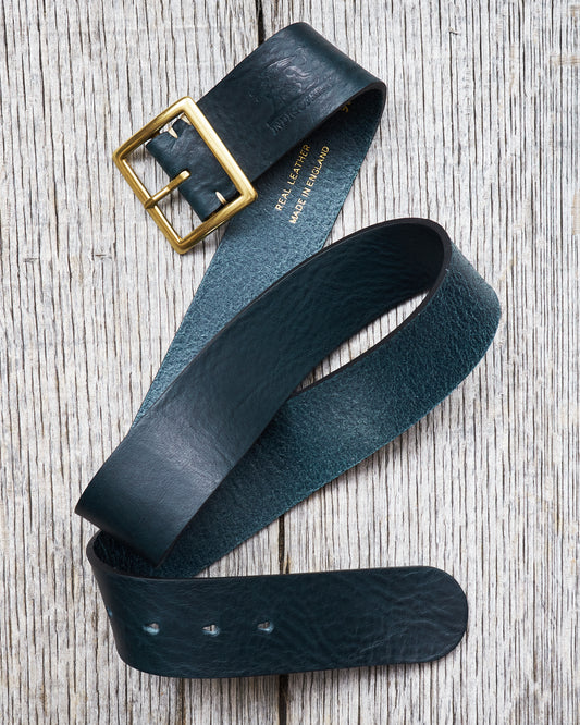 Indigofera Levon Leather Belt Navy