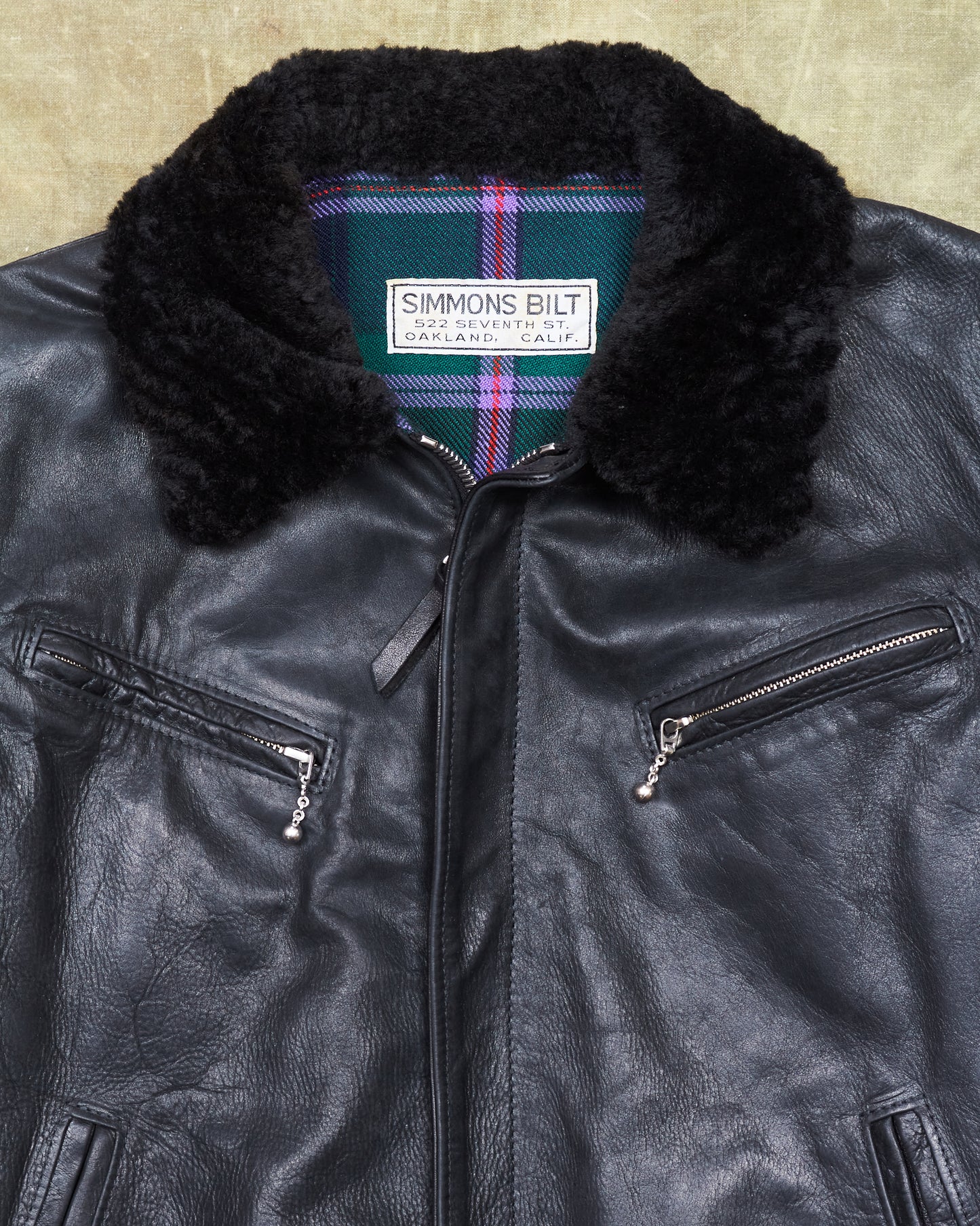 Second Hand Simmons Bilt Goodwin Horsehide Leather Jacket Size 42