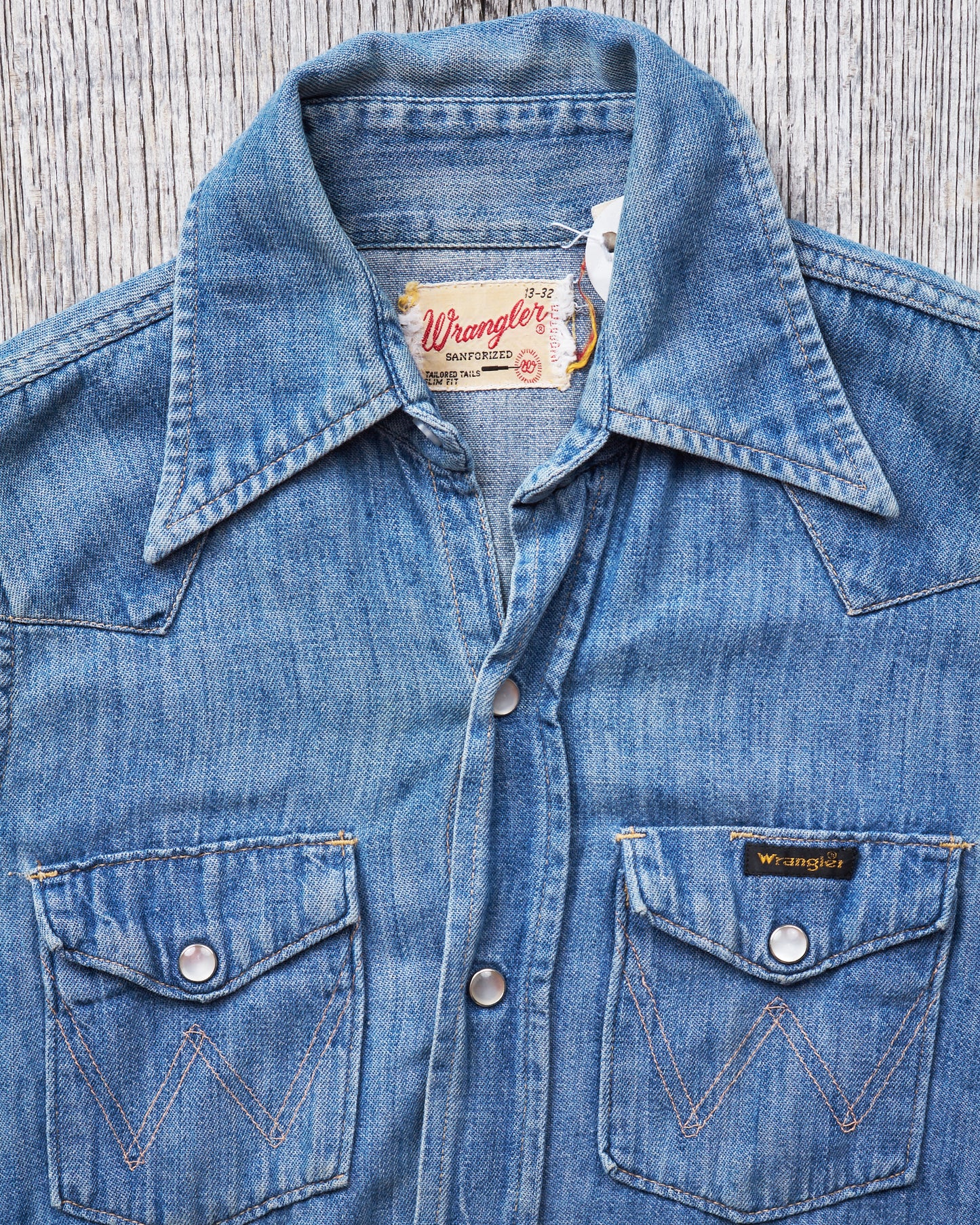 Vintage 70's Wrangler Sanforized Denim Shirt Womens XS – Second