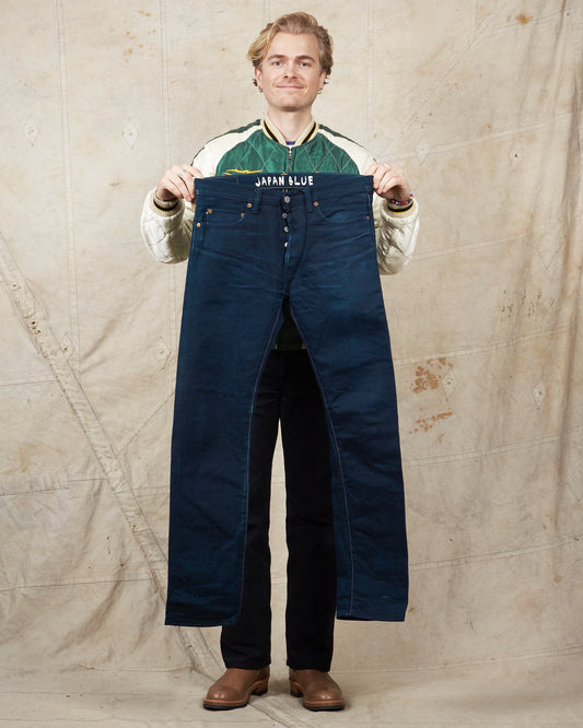 Second Hand Momotaro Deep Dark Blue Slim Straight Cotton Denim W32