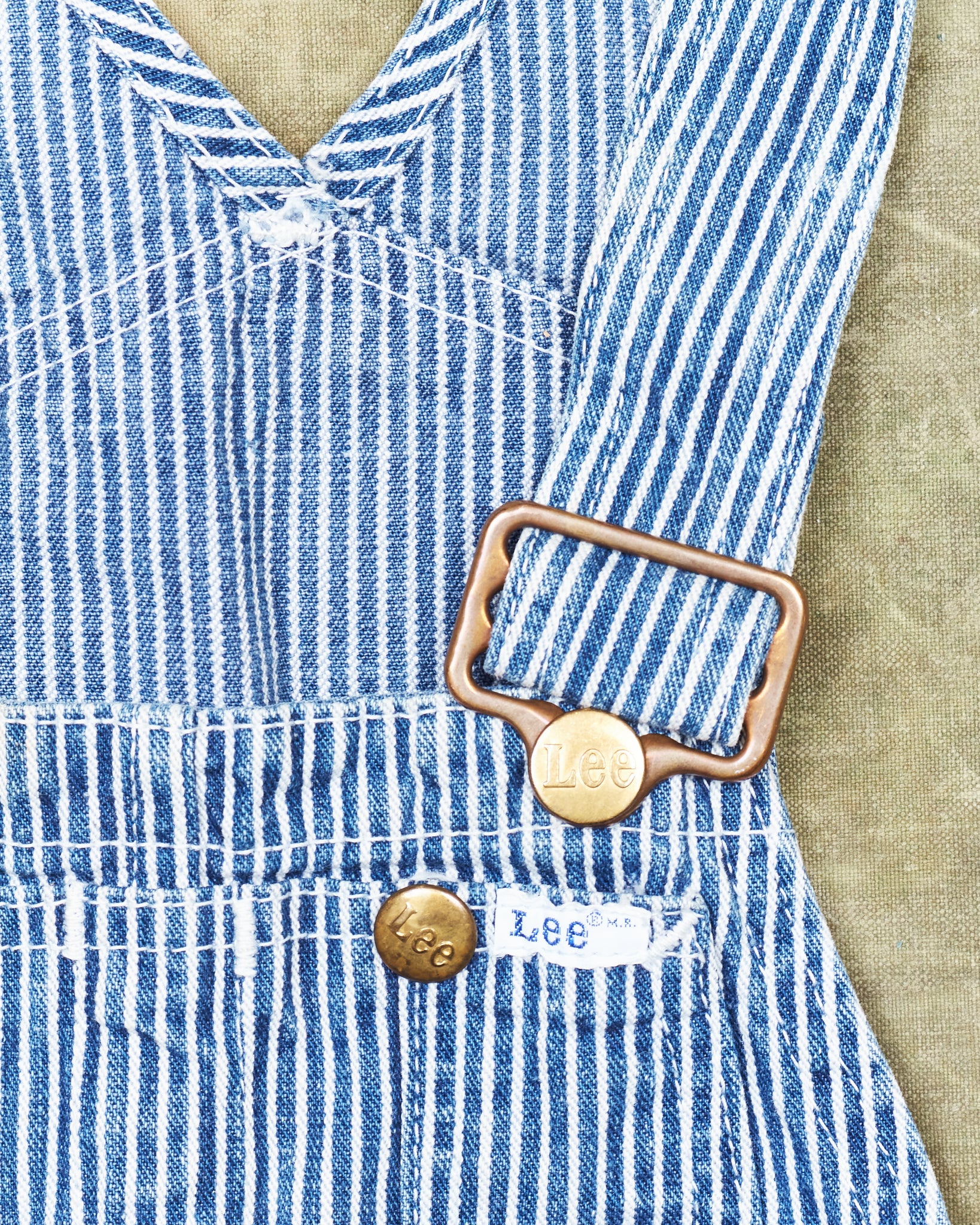 Vintage 70's Lee Hickory Stripe Overall Made In U.S.A Size