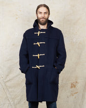 Second Hand Gloverall Duffle Coat Navy Wool Blend Size L