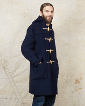 Second Hand Gloverall Duffle Coat Navy Wool Blend Size L