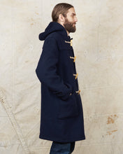 Second Hand Gloverall Duffle Coat Navy Wool Blend Size L