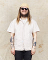 Tender 447 Short Sleeve Wide Face Shirt Striped Cotton Canvas Rinsed