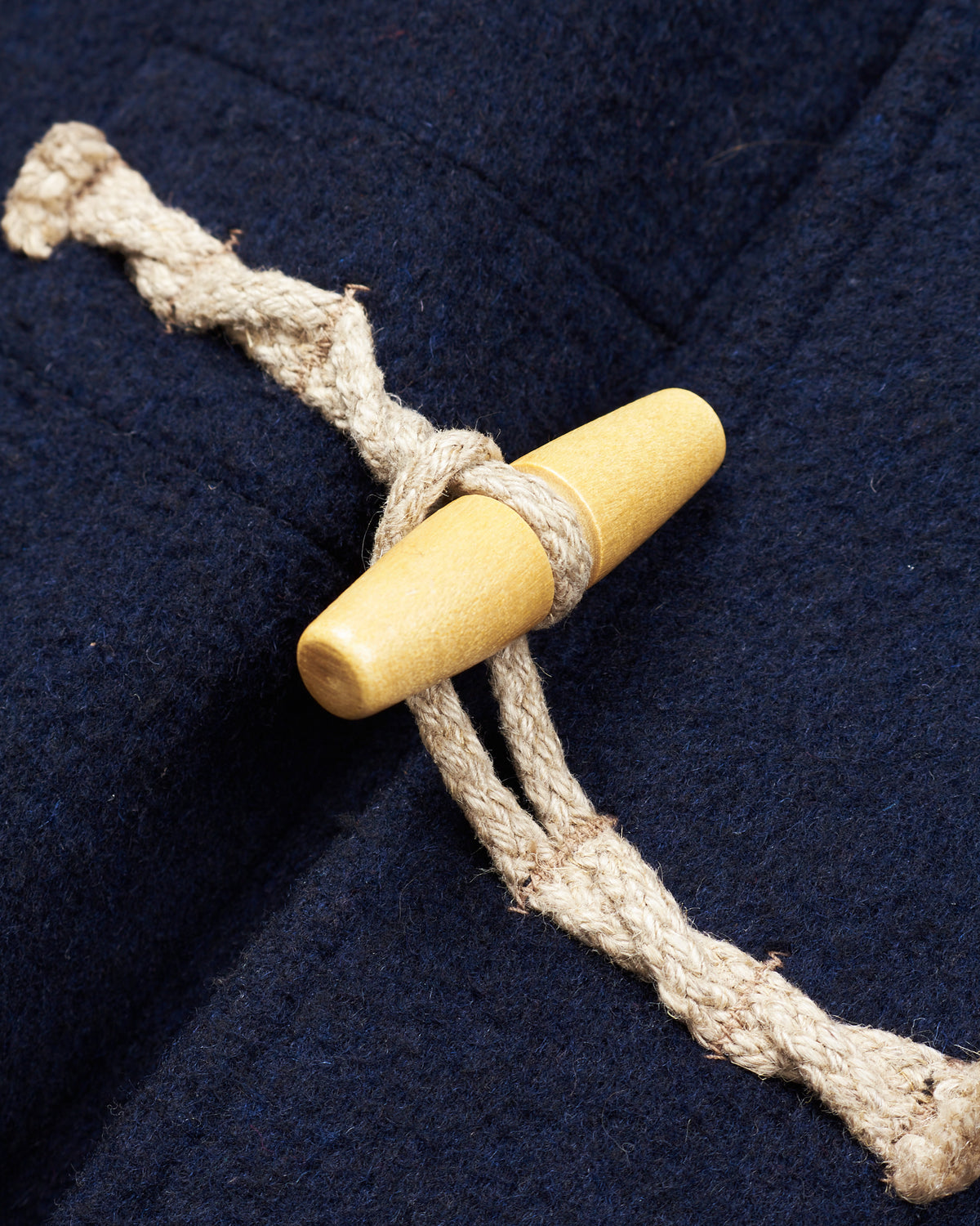 Second Hand Gloverall Duffle Coat Navy Wool Blend Size L