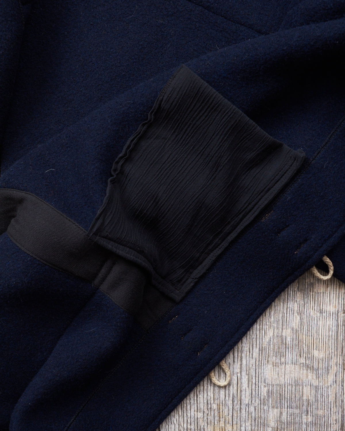 Second Hand Gloverall Duffle Coat Navy Wool Blend Size L