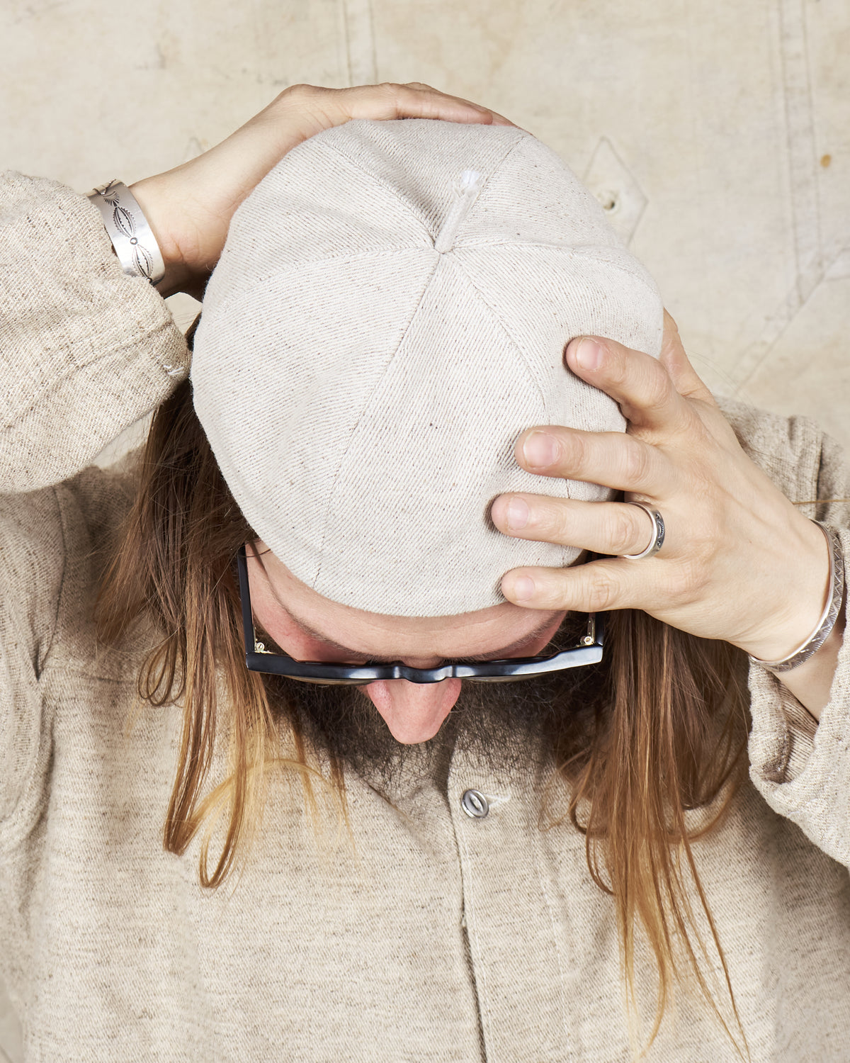 Tender Type 802 Monk Hat Hemp Wool Cotton Bull Denim Rinsed