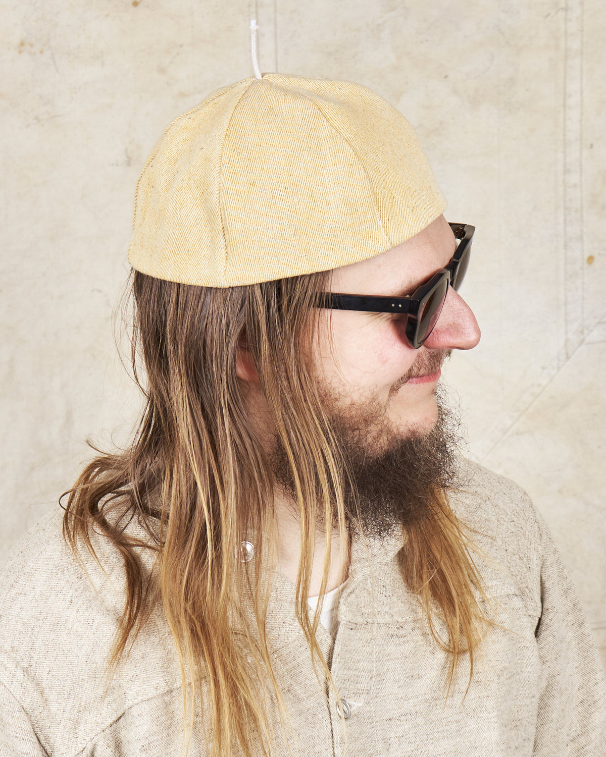 Tender Type 802 Monk Hat Hemp Wool Cotton Bull Denim Iron Rust Dyed