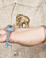 Tender Brass Elephant Keyring