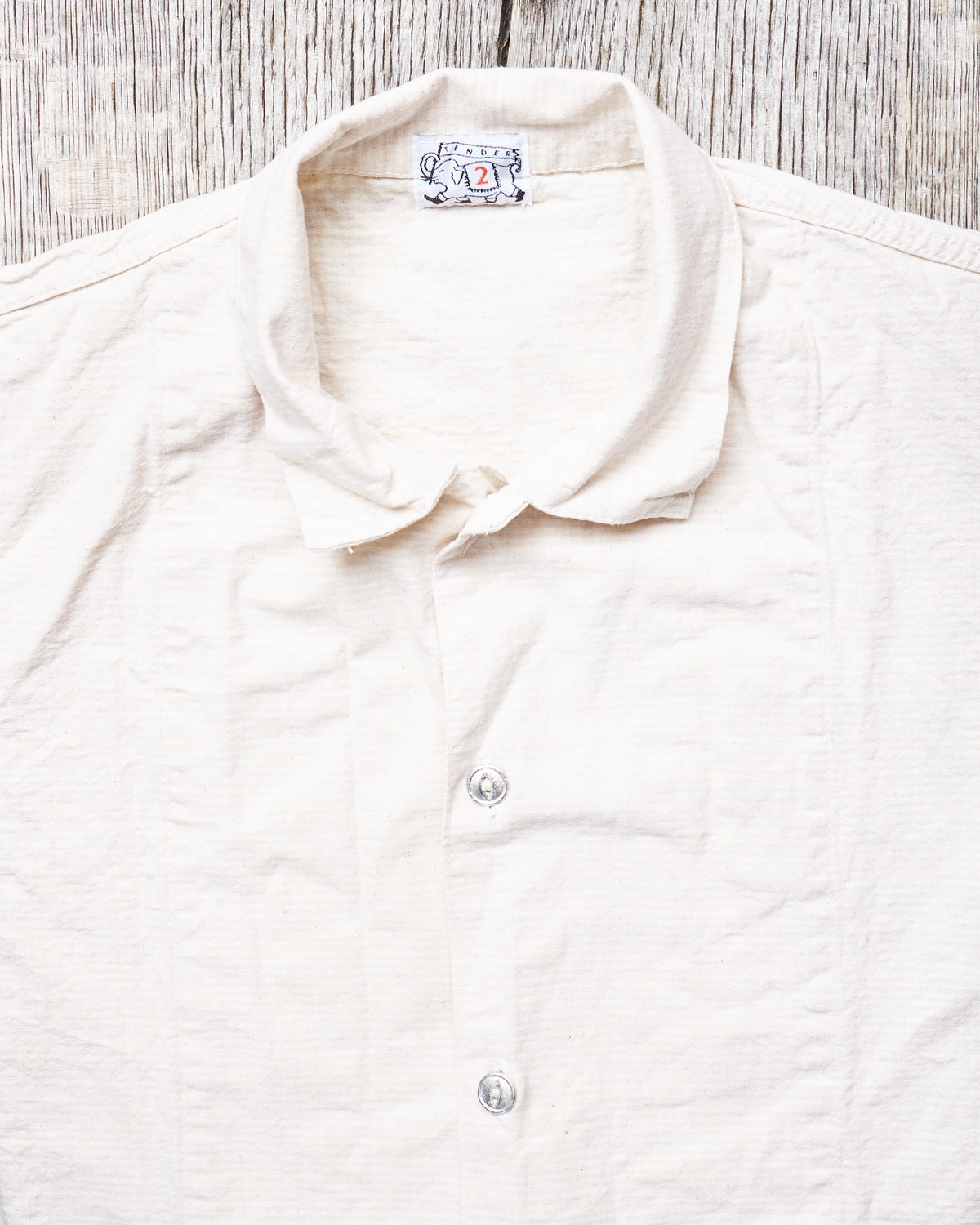 Tender 447 Short Sleeve Wide Face Shirt Striped Cotton Canvas Rinsed