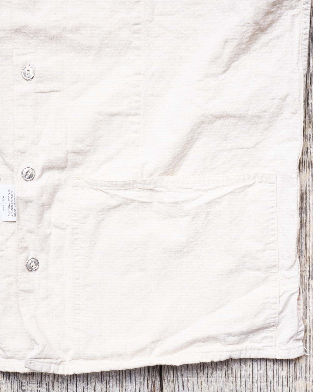 Tender 447 Short Sleeve Wide Face Shirt Striped Cotton Canvas Rinsed