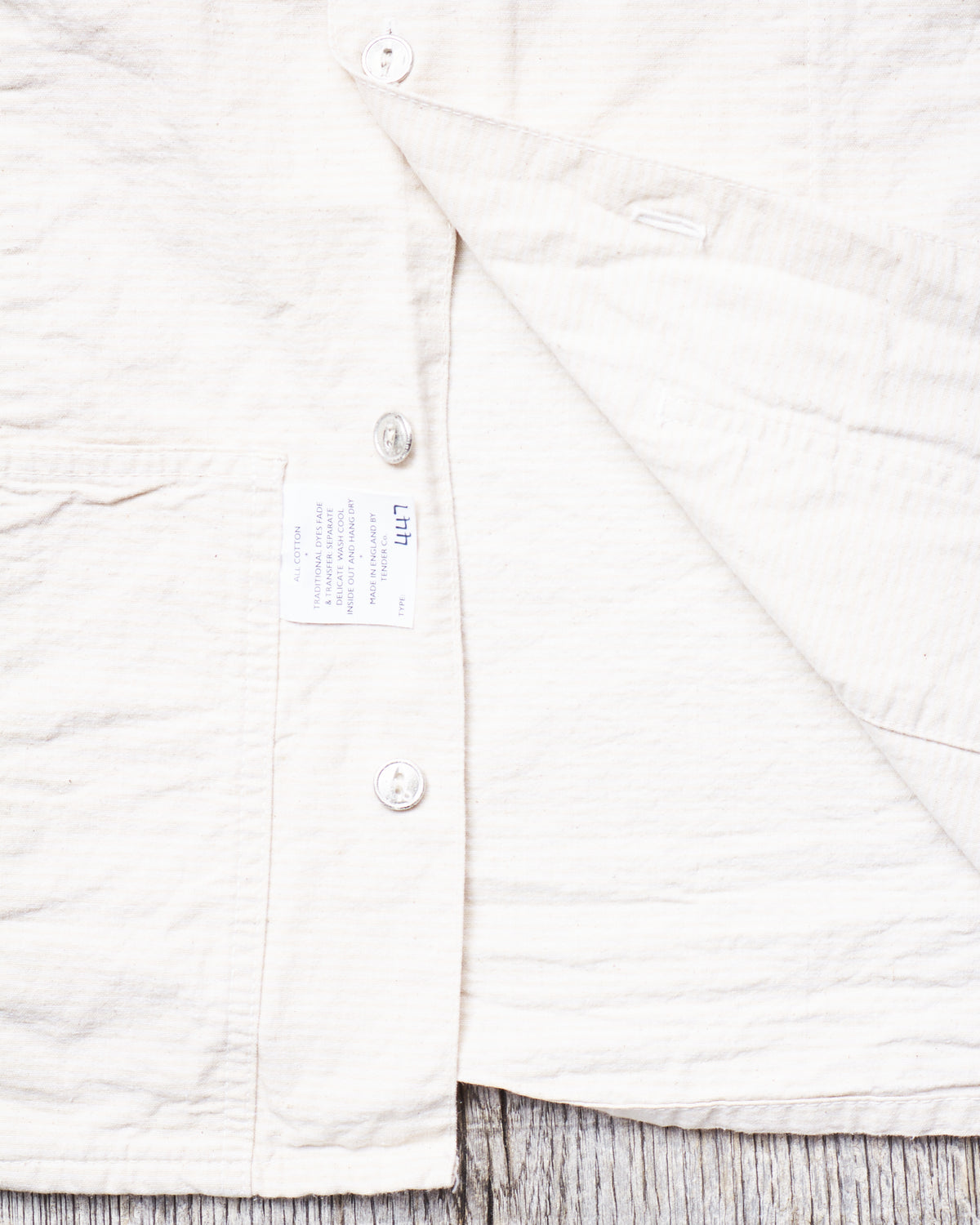 Tender 447 Short Sleeve Wide Face Shirt Striped Cotton Canvas Rinsed