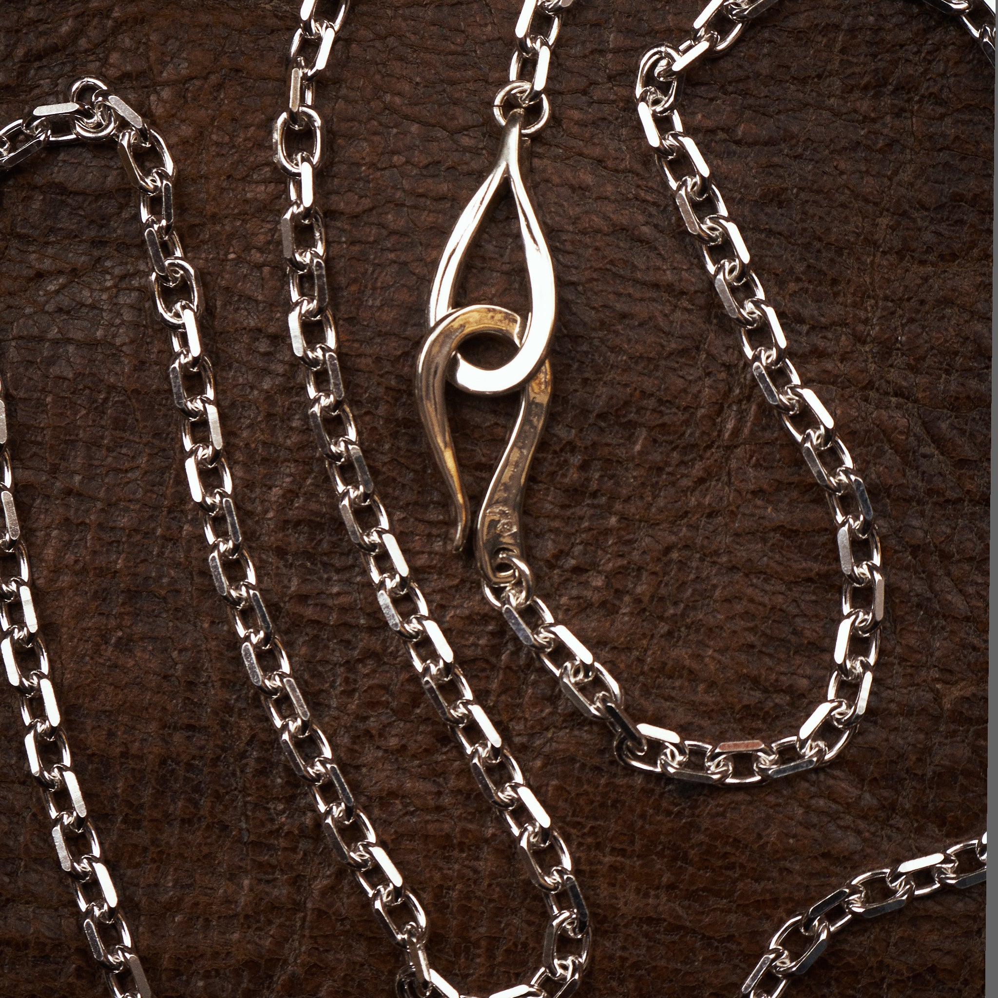Larry Smith OT-0041-70 Infinity Hook Cable Silver Chain Large 70