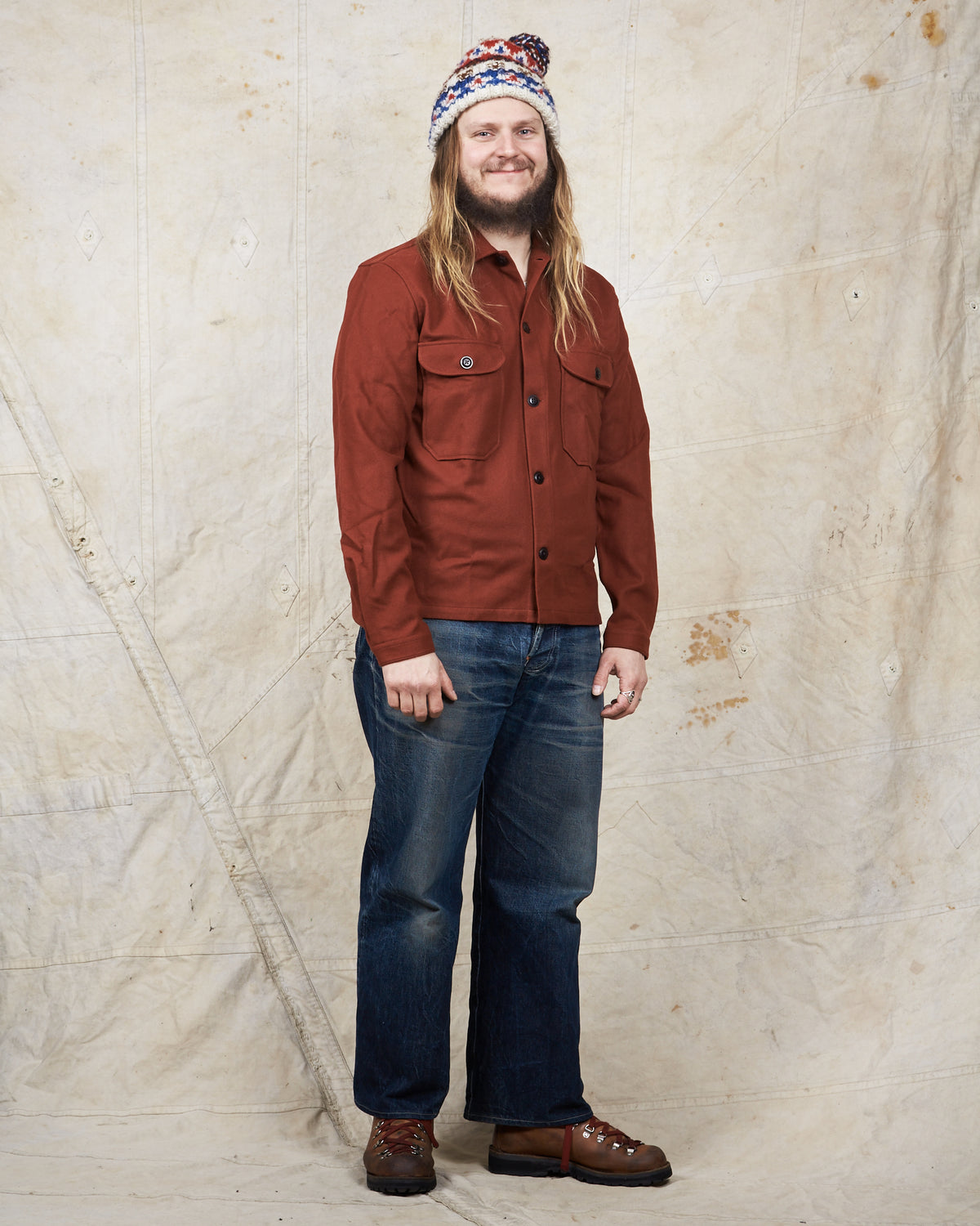 Indigofera Ro Wool Shirt Rust