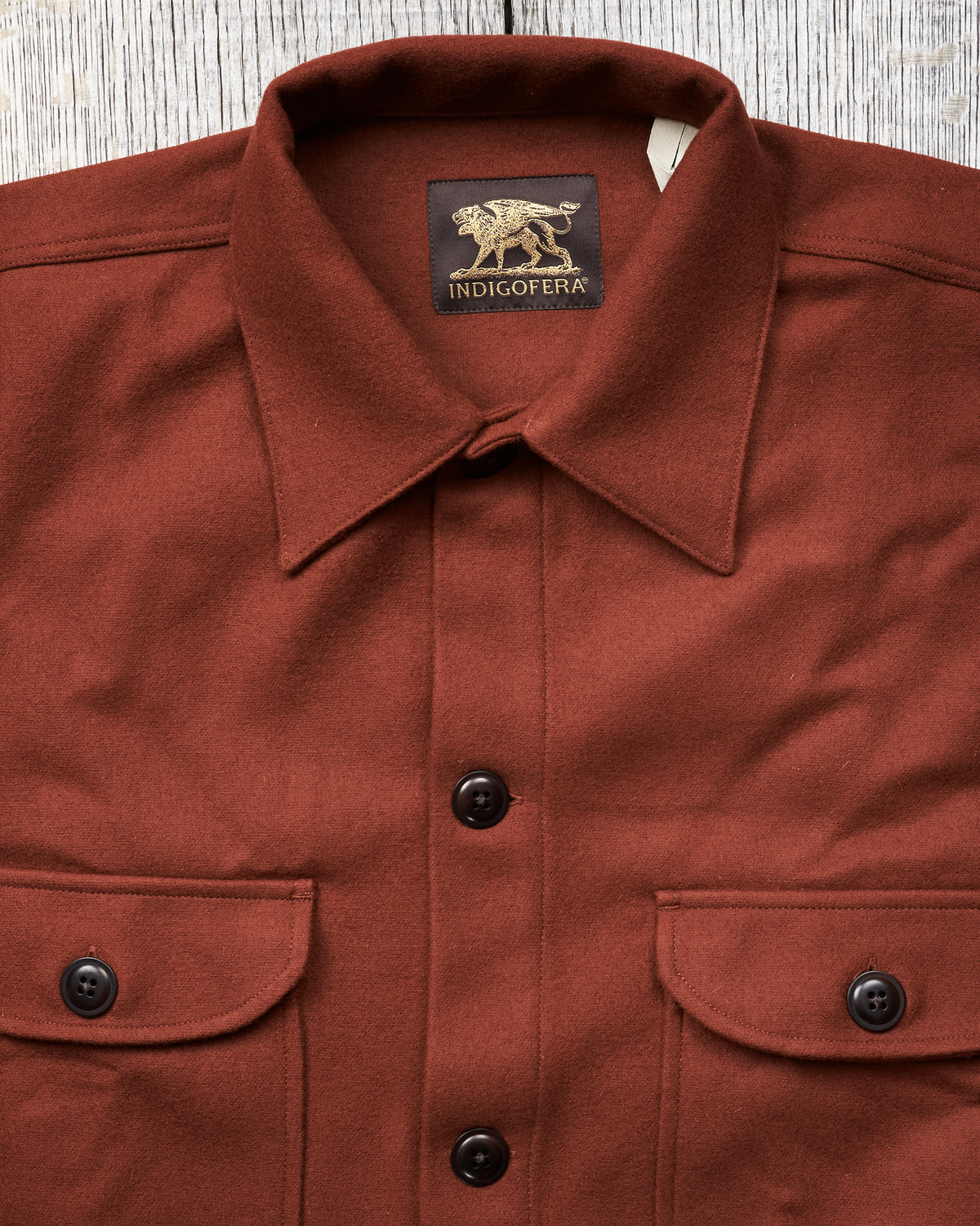 Indigofera Ro Wool Shirt Rust
