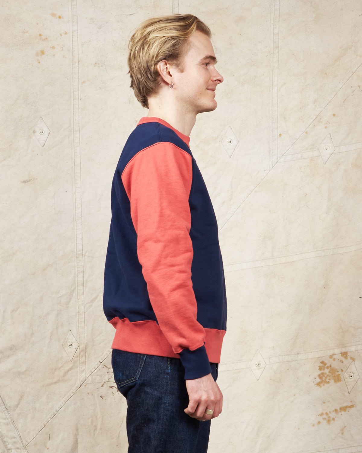 Whitesville Heavy Set-in Two Tone Sweatshirt Navy / Red