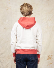 Whitesville Two Tone Attatched Hood Parka Oatmeal / Red