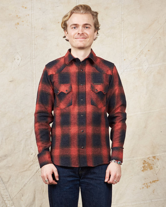 Indigofera Dollard Shirt Black / Red Shadow Plaid