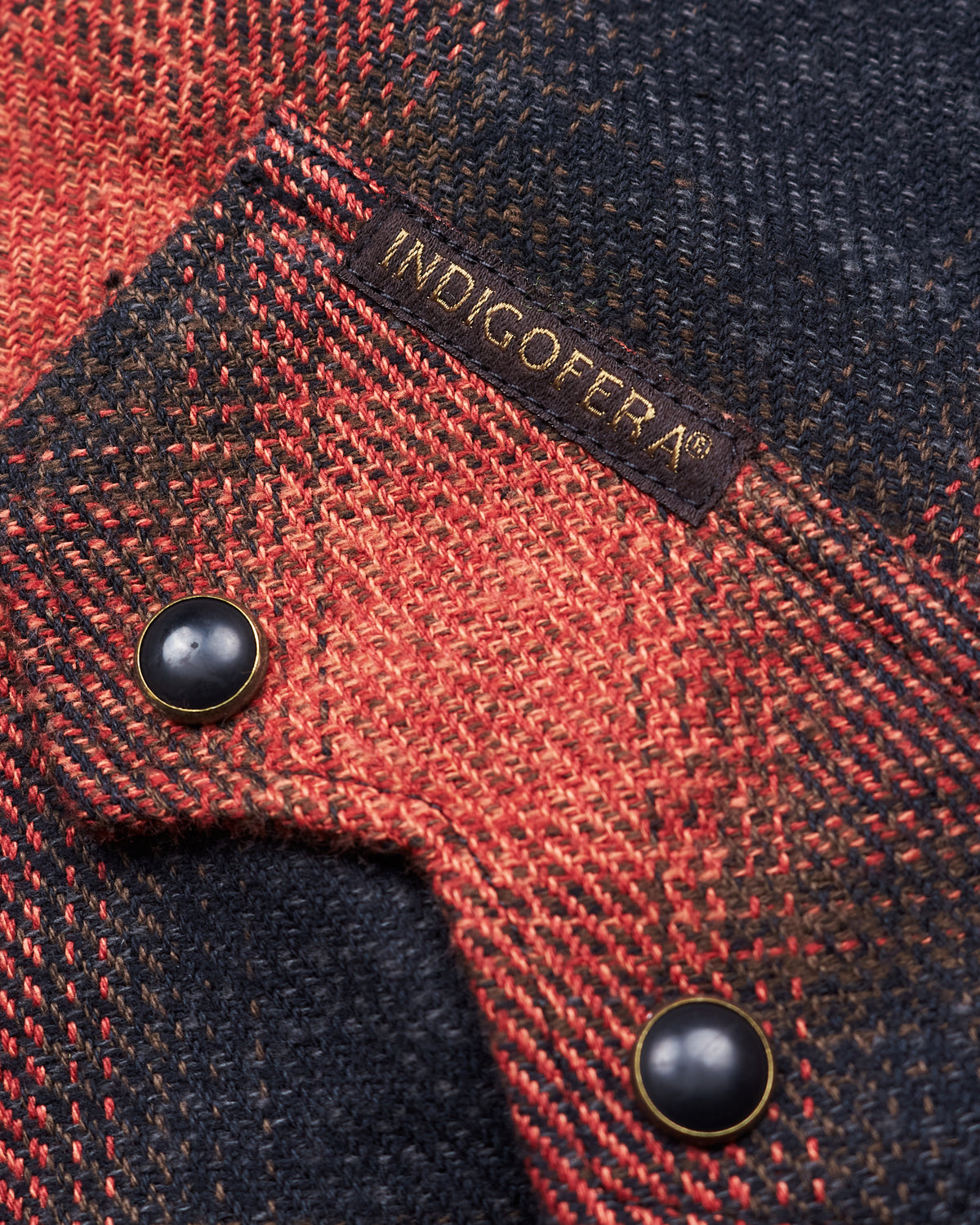 Indigofera Dollard Shirt Black / Red Shadow Plaid