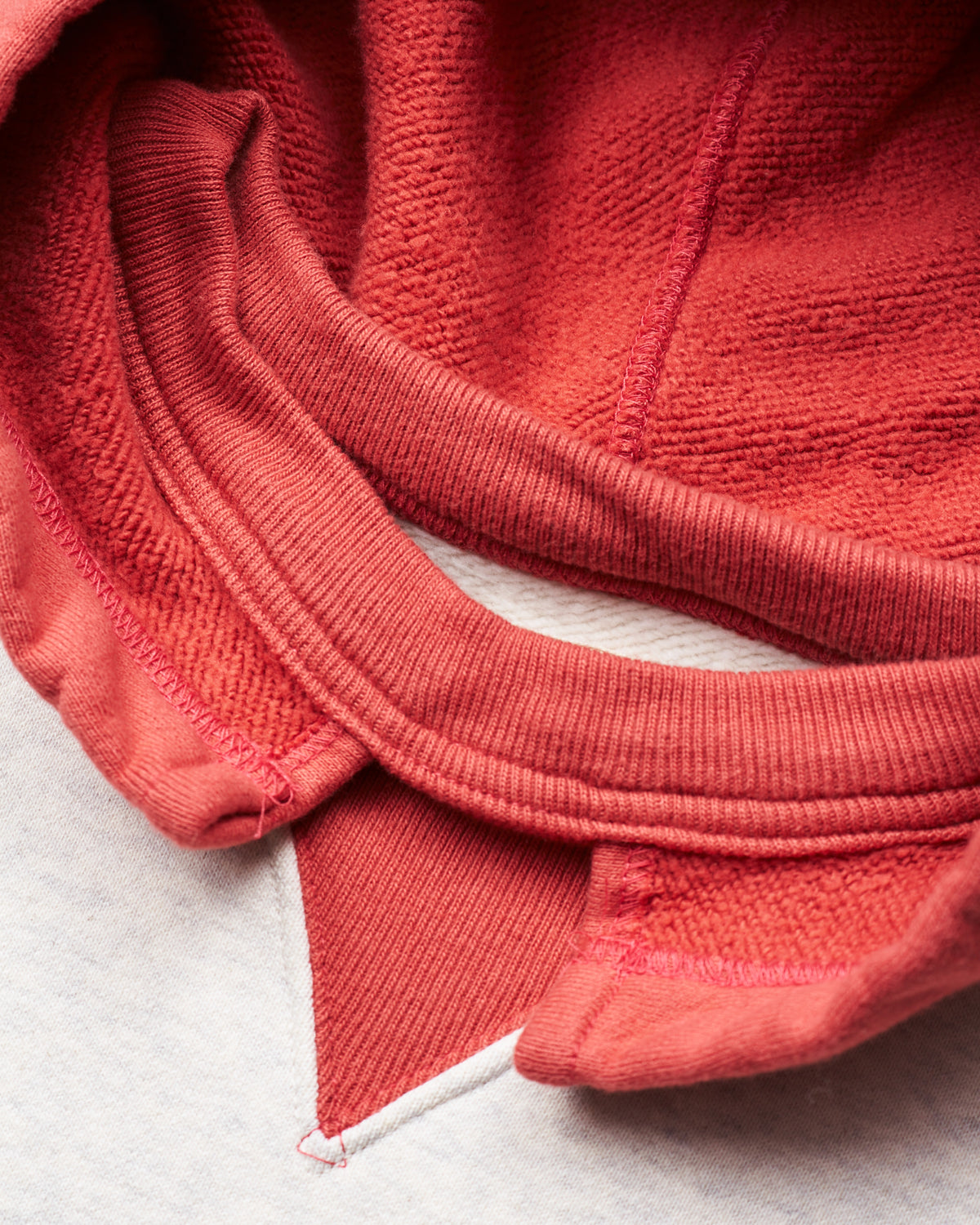 Whitesville Two Tone Attatched Hood Parka Oatmeal / Red