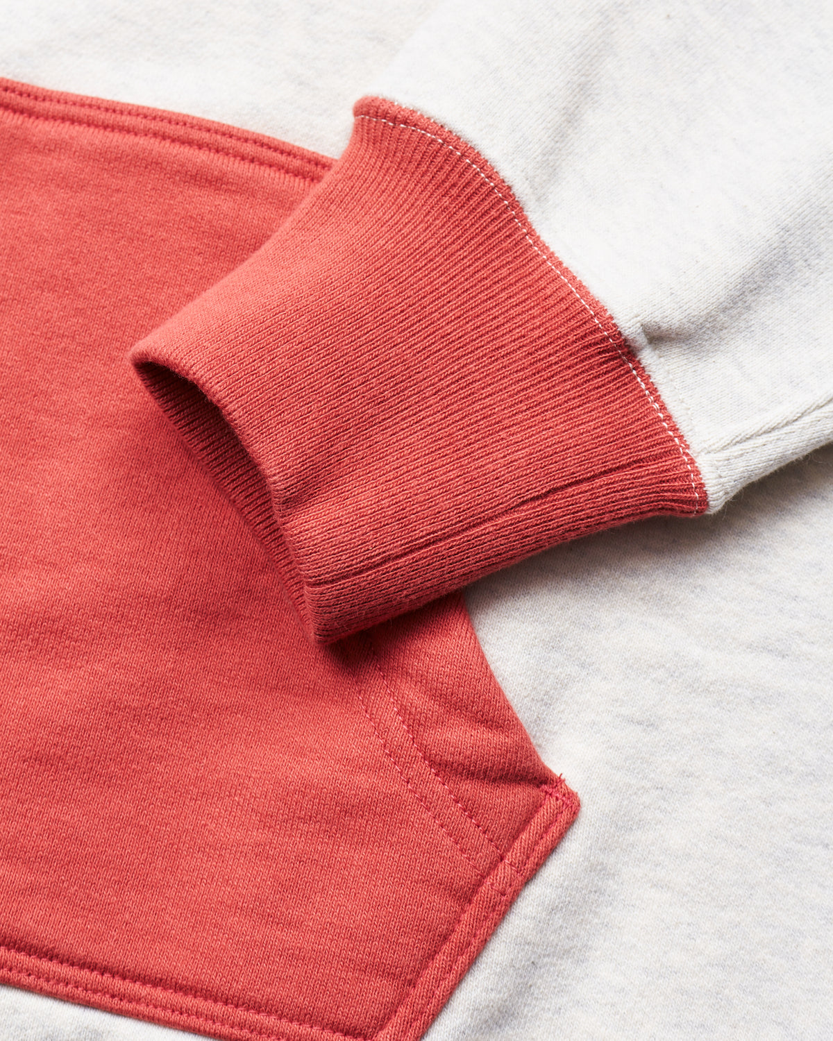 Whitesville Two Tone Attatched Hood Parka Oatmeal / Red