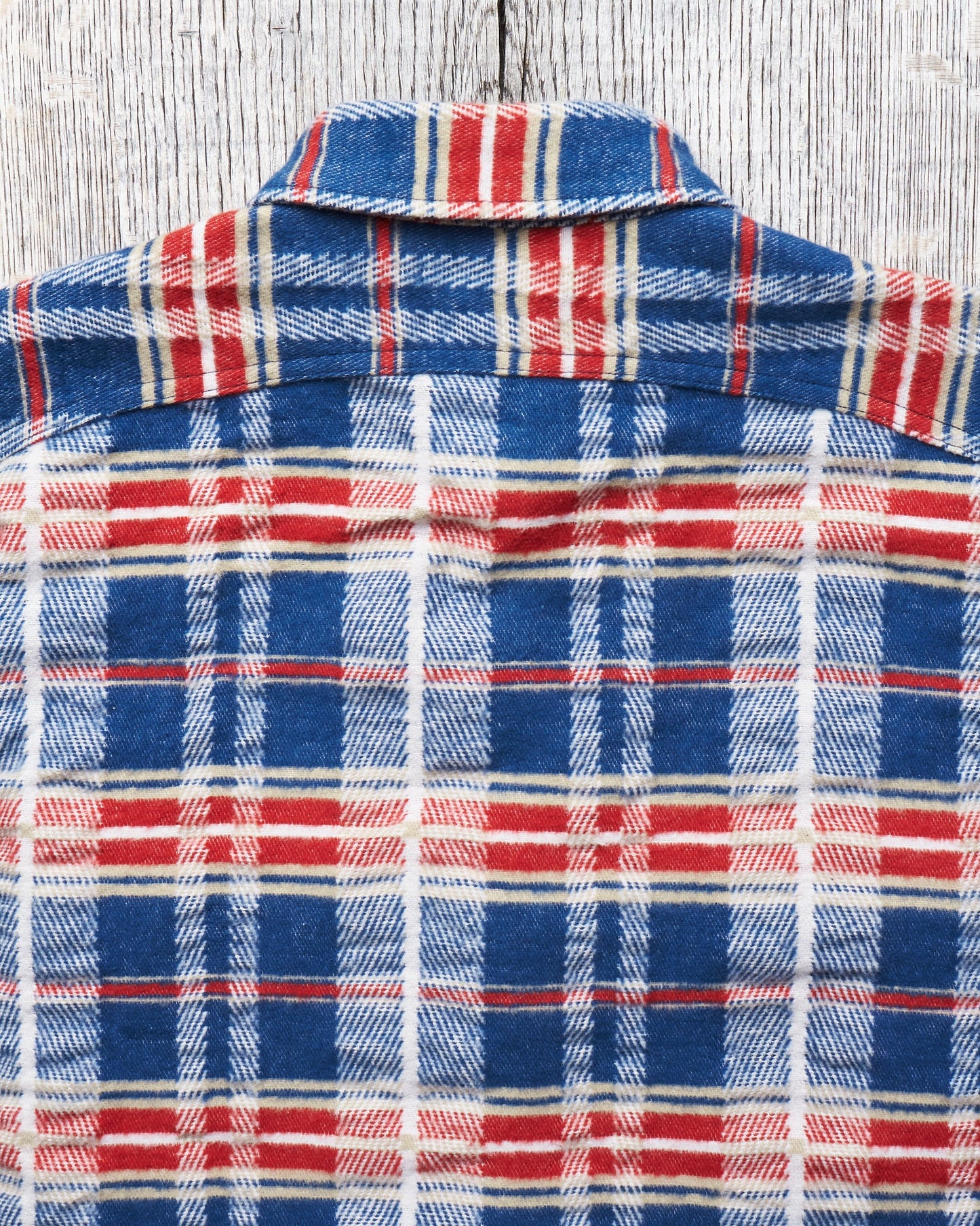 Sugar Cane & Co Fancy Twill Double Weave Flannel Shirt Navy