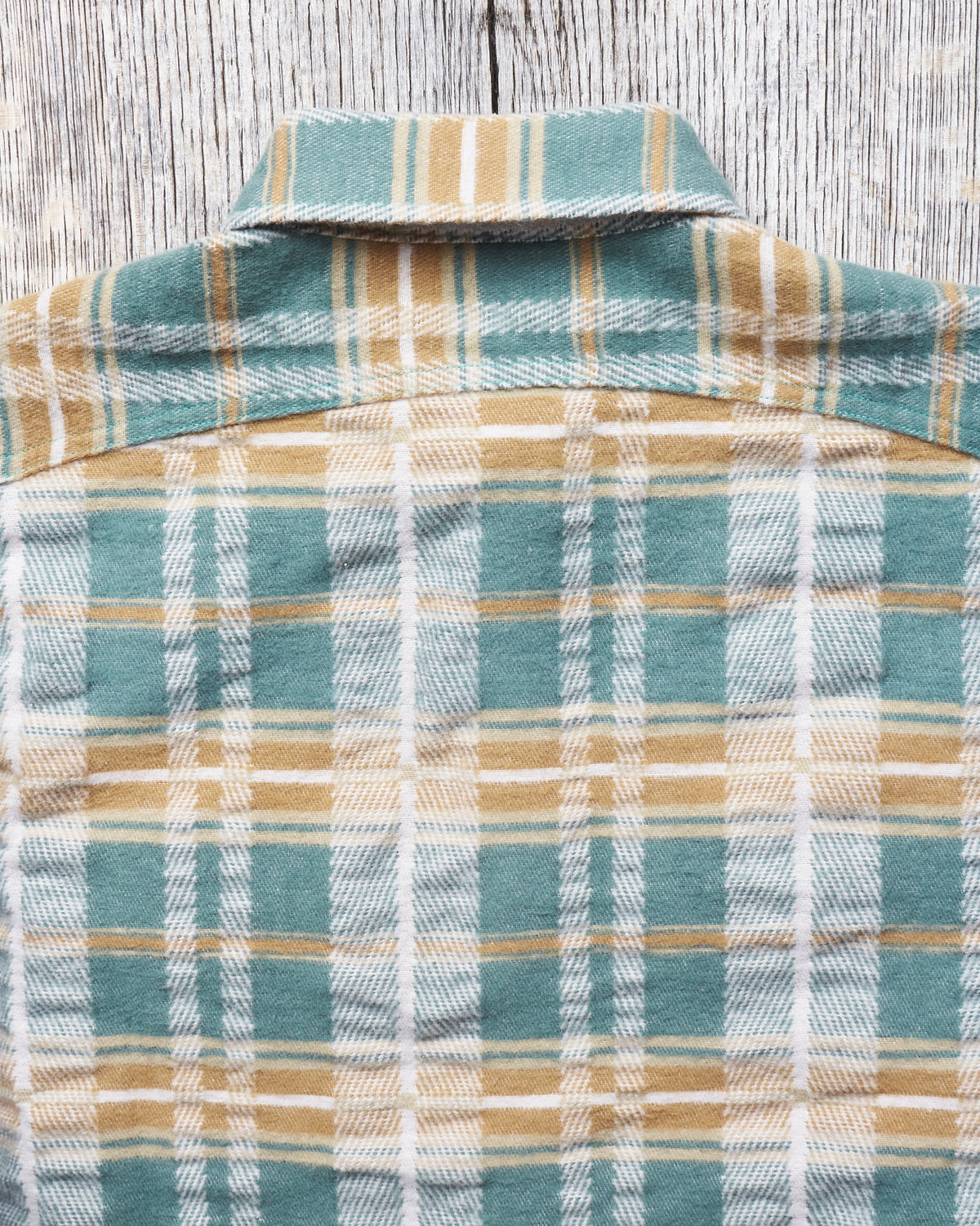 Sugar Cane & Co Fancy Twill Double Weave Flannel Shirt Green