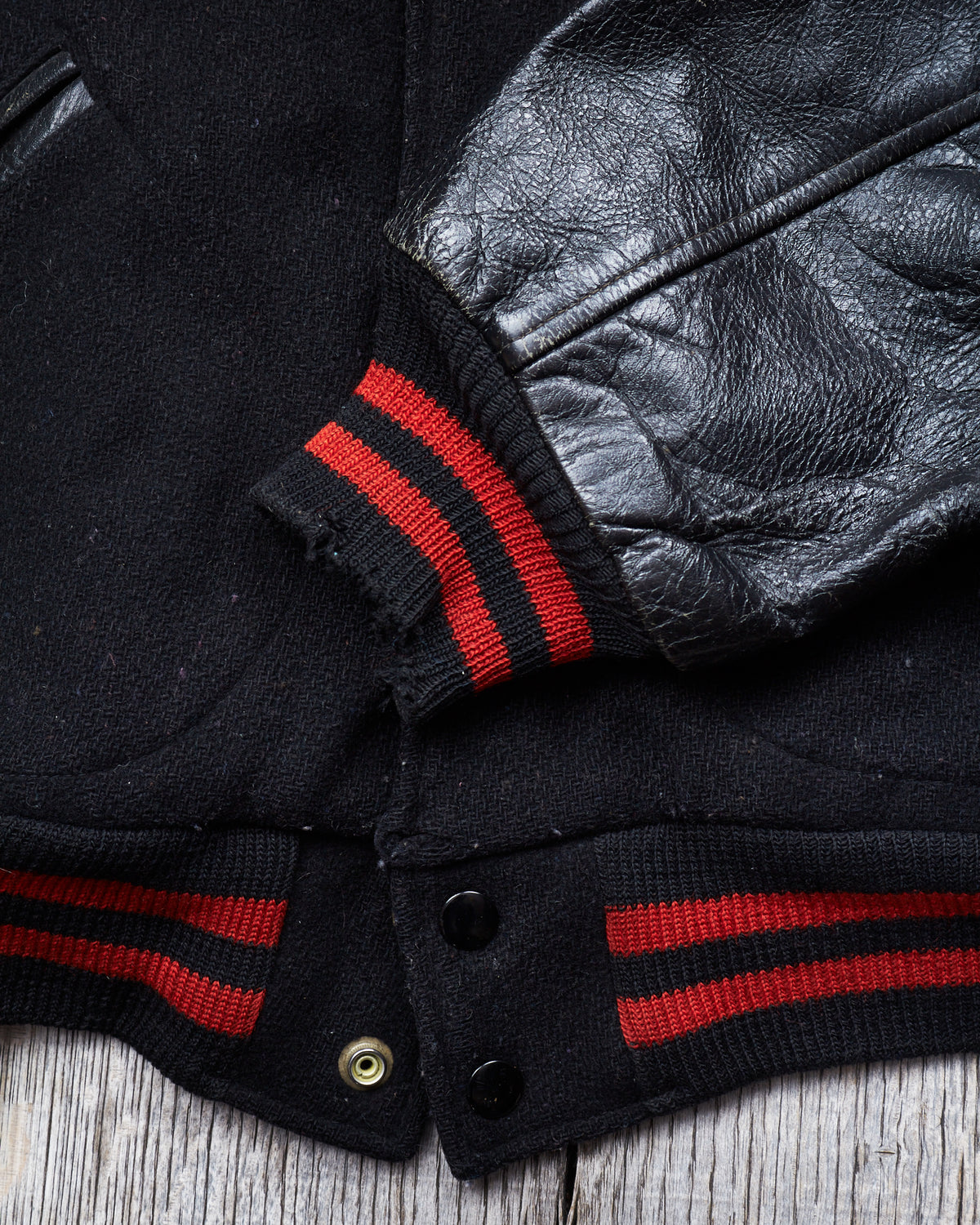 Vintage Made In USA Butwin Leather Sleeves Varsity Jacket Size 40