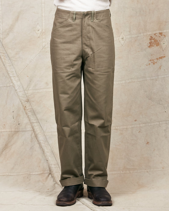 Warehouse & Co Lot 1213 U.S. Army Herringbone Utility Pant OD Green