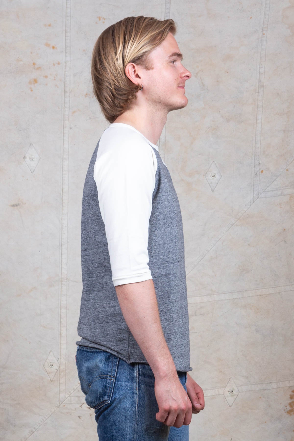 Indigofera Leon Raglan Shirt Grey Melange / Cocatoo White