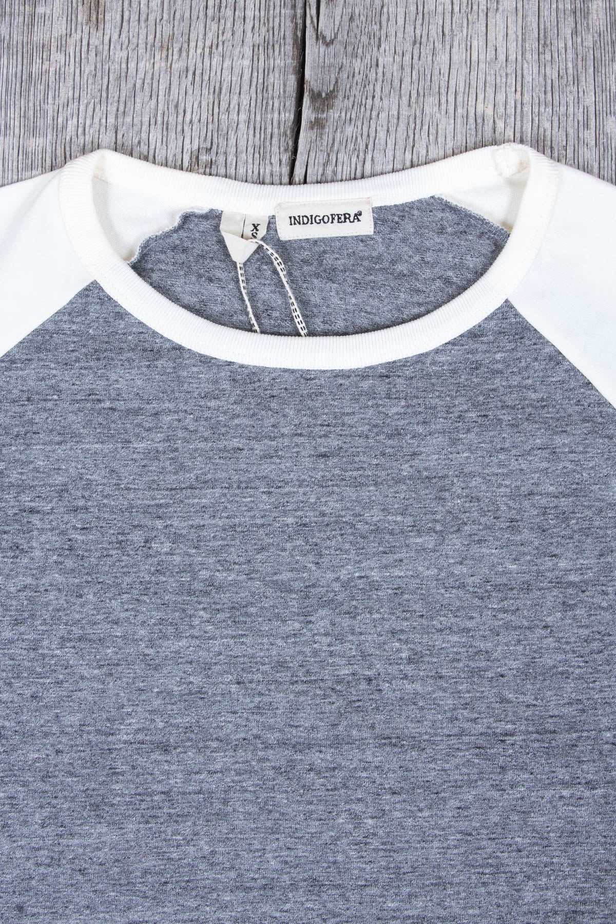 Indigofera Leon Raglan Shirt Grey Melange / Cocatoo White