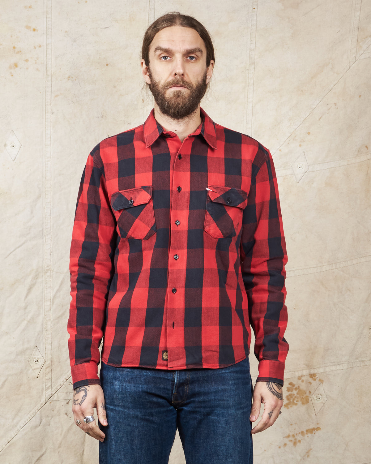 Second Hand Indigofera Norris Shirt Red/Black Size M