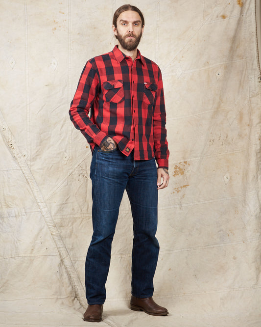 Second Hand Indigofera Norris Shirt Red/Black Size M