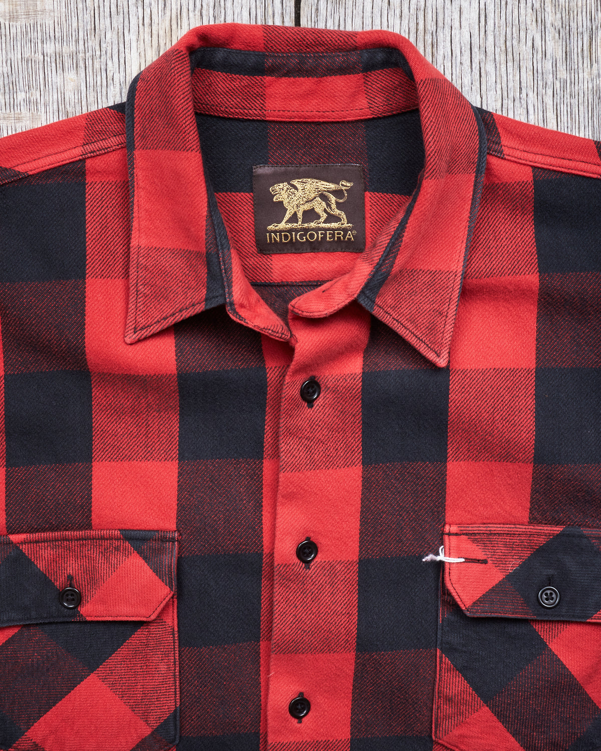 Second Hand Indigofera Norris Shirt Red/Black Size M