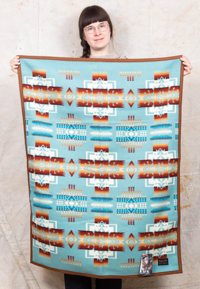 Pendleton Jacquard Muchacho Wool Blanket Aqua