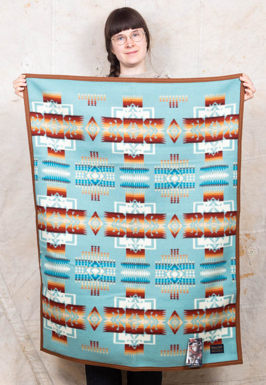 Pendleton Jacquard Muchacho Wool Blanket Aqua