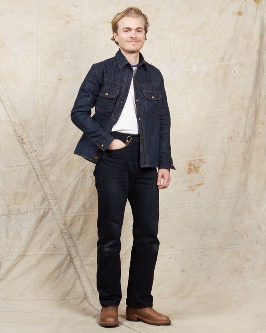 Indigofera Fargo Jacket Fabric No. 3, S.T.P.F Rinsed