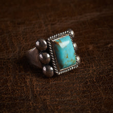 Larry Smith 6 Point Rectangle Turquoise Ring RG-0060